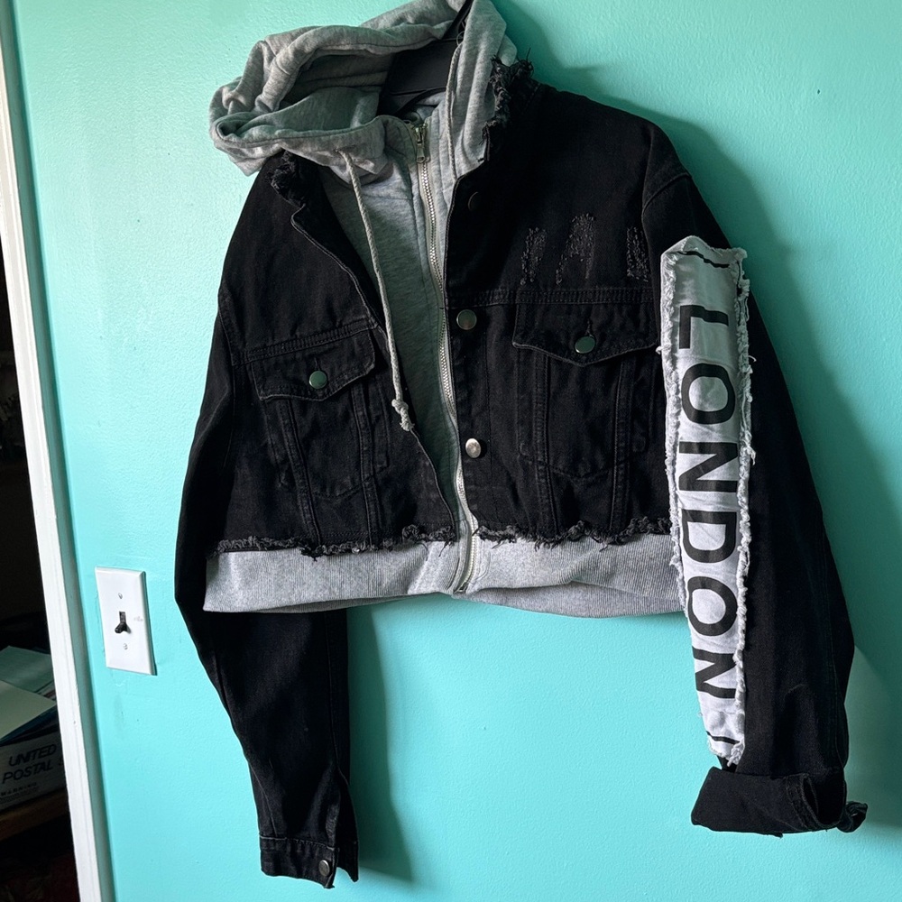 American Bazi Black and Gray Bomber Jacket